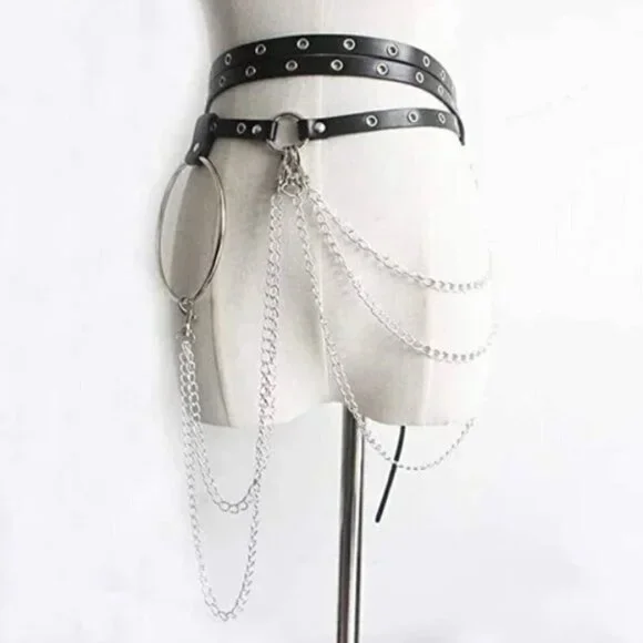 Waist Chain Belt Leather Body Harness Jewelry Cosplay  display picture 1